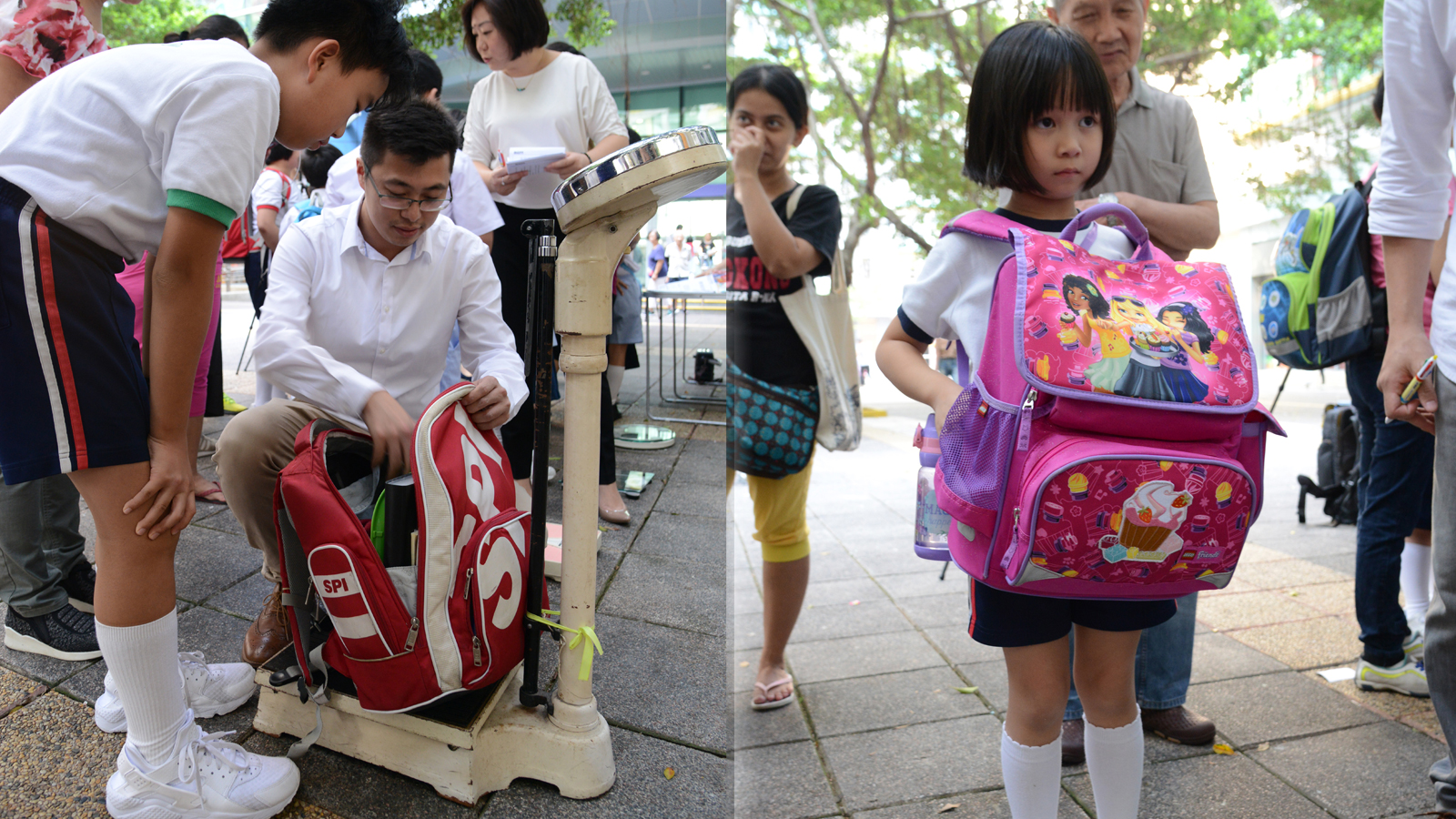 香港18区学校调查,发现77%学童书包超重,小学二年级的书包最重